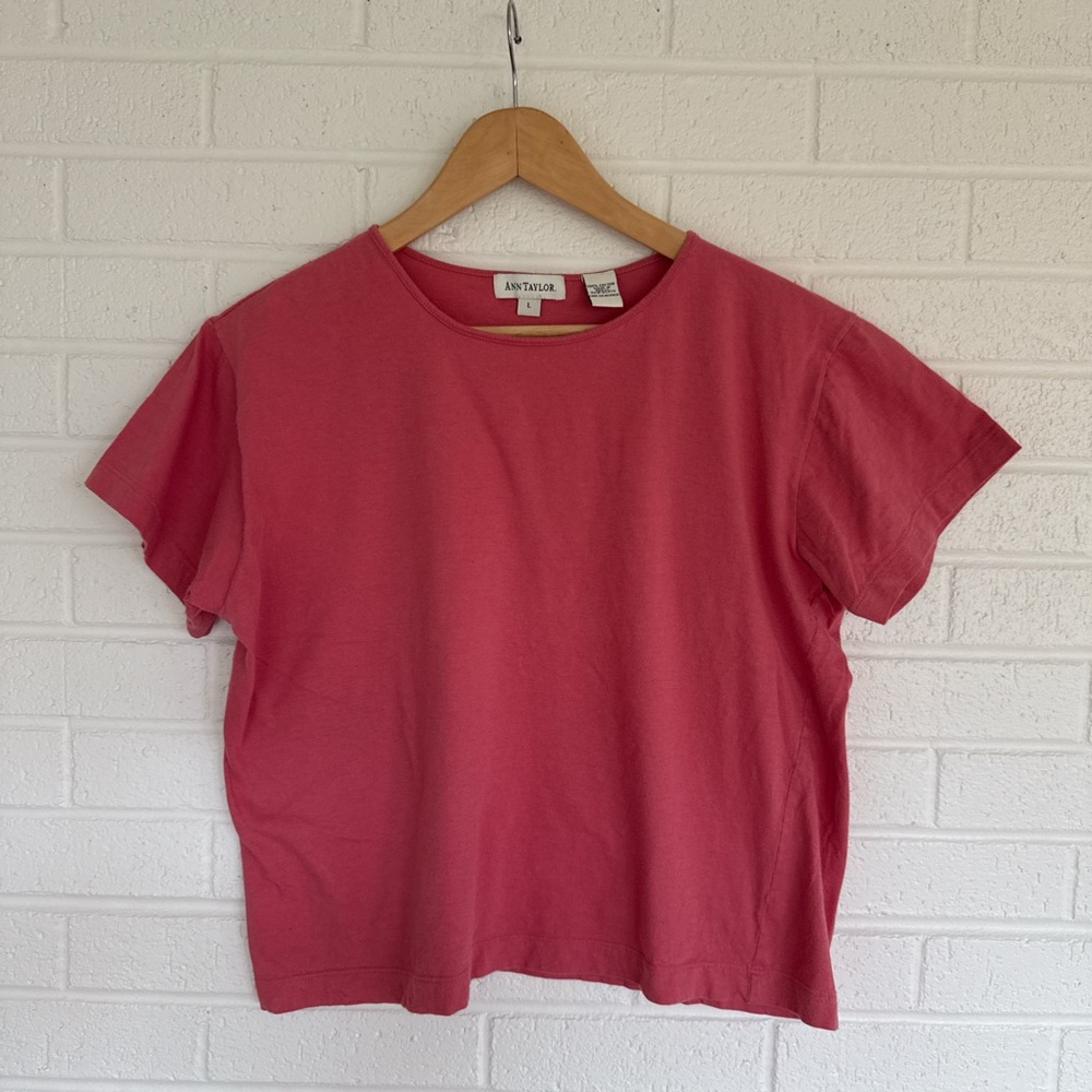 Ann Taylor Pink Boxy Short Sleeve T-Shirt